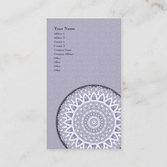Light Flake Mandala • Vertical Business Card (Front)
