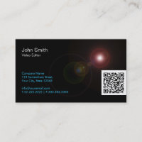 Light Flares Video Editor Business Card