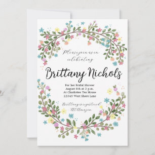 Light Floral Bridal Shower Invitation