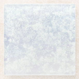 Light Floral Pattern Background Template Glass Coaster