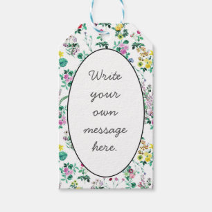 Light Floral Pattern Custom Message Gift Tags