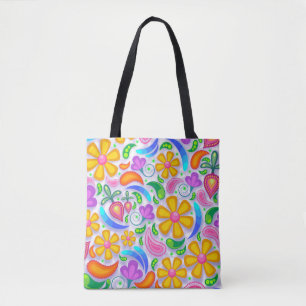 light floral tote bag