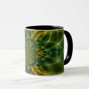 Light Fractal - Green & Yellow Mug