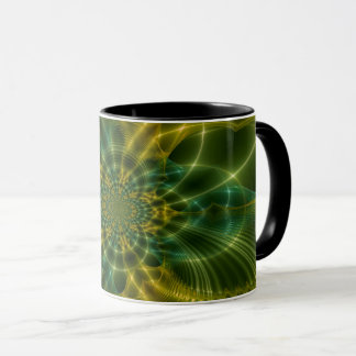 Light Fractal - Green & Yellow Mug