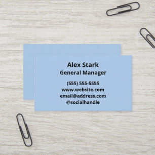 Light French Blue Business Cards