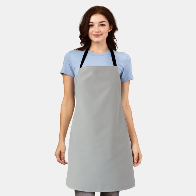 Light French Grey Solid Colour Apron (Worn)