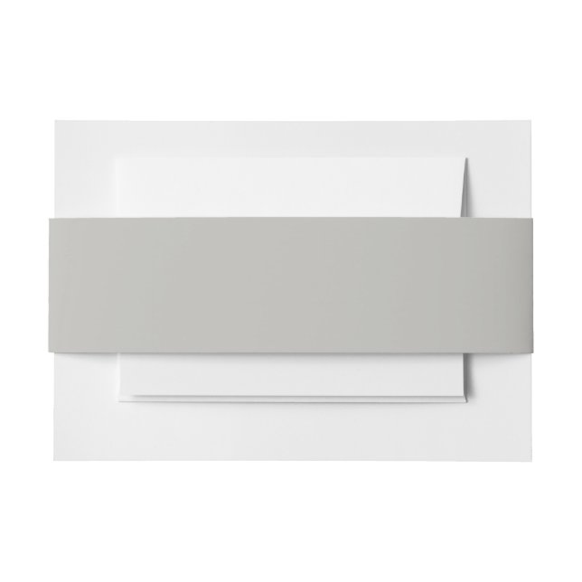 Light French Grey Solid Colour Invitation Belly Band (Front Example)
