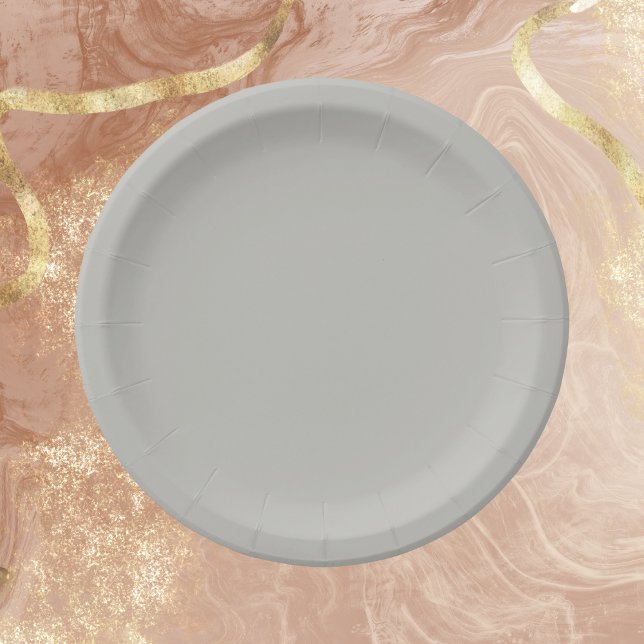 Light French Grey Solid Colour Paper Plate (Creator Uploaded)