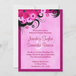 Light Fuchsia 5x7 Wedding Rehearsal Dinner Invites
