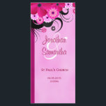 Light Fuchsia Floral Wedding Program Template Card<br><div class="desc">© Sunny Mars Designs - Floral Hibiscus: Soft Light Fuchsia Magenta Wedding Program Rackcards - This fully customisable custom wedding programme template features an illustration of a dark pink,  purple or fuschia swirly hibiscus floral decoration.  Personalise it by adding your wedding party and wedding ceremony details.</div>