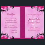 Light Fuchsia Floral Wedding Program Templates<br><div class="desc">© Sunny Mars Designs - Floral Hibiscus: Soft Light Fuchsia Magenta Foldable Wedding Programs - This fully customisable custom wedding programme template features an illustration of a dark pink,  purple or fuschia hibiscus floral decoration.  Personalise it by adding your wedding party and wedding ceremony details.</div>