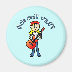 Light Girl Guitar Player Magnet