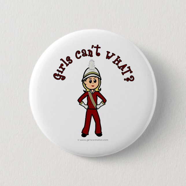 Light Girl in Red Marching Band Uniform 6 Cm Round Badge (Front)