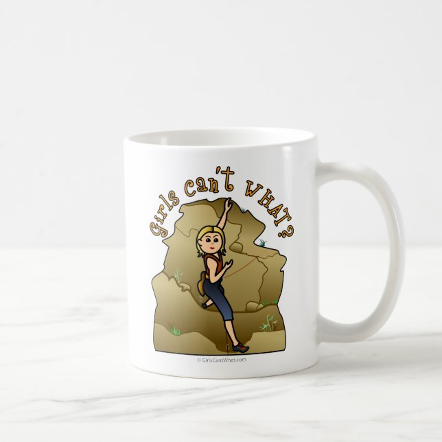 Light Girl Rock Climber Coffee Mug (Right)