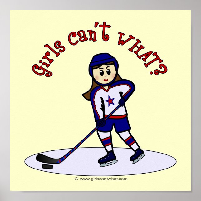Light Girls Hockey Player Poster (Front)