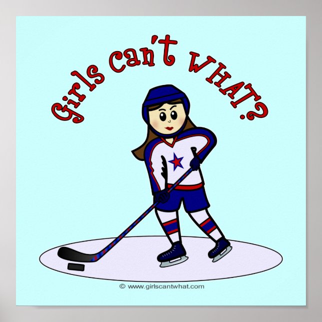 Light Girls Hockey Player Poster (Front)
