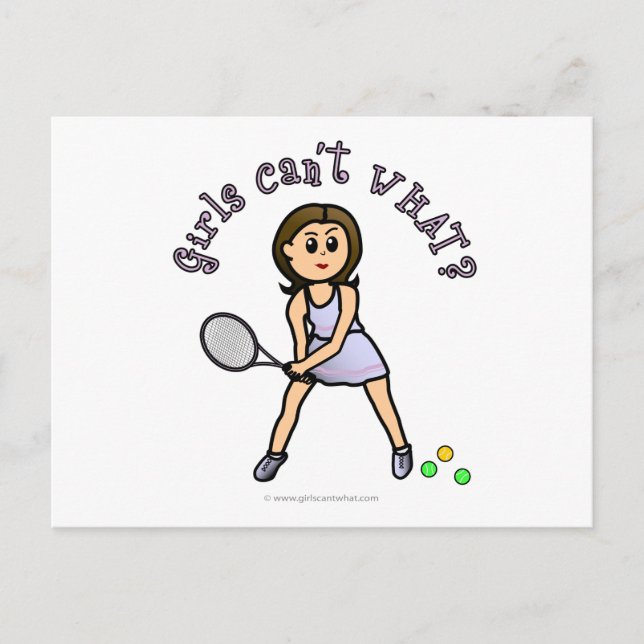 Light Girls Tennis Player Postcard (Front)