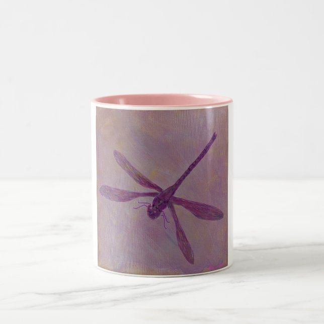 Light Glitter Dragonfly Two-Tone Coffee Mug (Center)