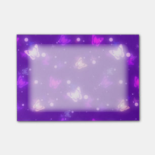 Light Glow Butterflies Violet Purple Design Post-it Notes