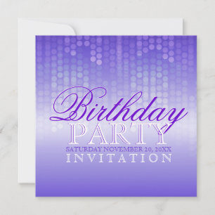 Light Glow Shiny Purple Party Birthday Invitation