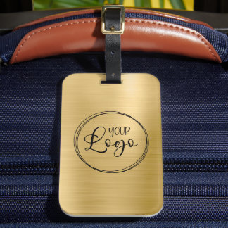 Light Gold Foil Your Business Logo Here Luggage Tag