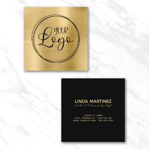 Light Gold Foil Your Business Logo Here Square Business Card