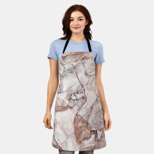 LIGHT GOLD MARBLE AGATE SILVER GLITTER GLAM APRON
