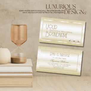 Light Golden with Diamonds Luxury and Professional Business Card