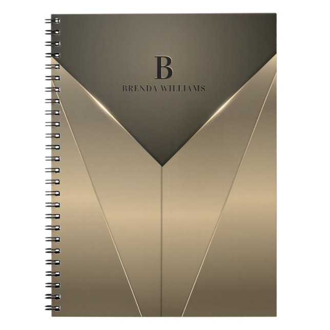 Light goldmetallic geometric design notebook (Front)