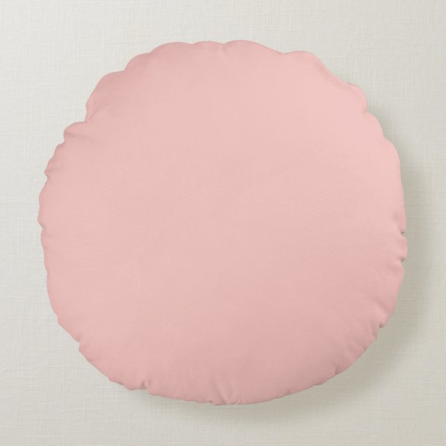 Light Gossamer Pink, Solid Colour Pastel Pink Round Cushion (Front)