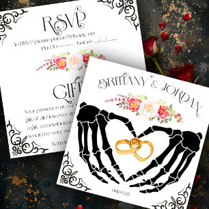Light Gothic Skeleton Hands RSVP & Gifts Card