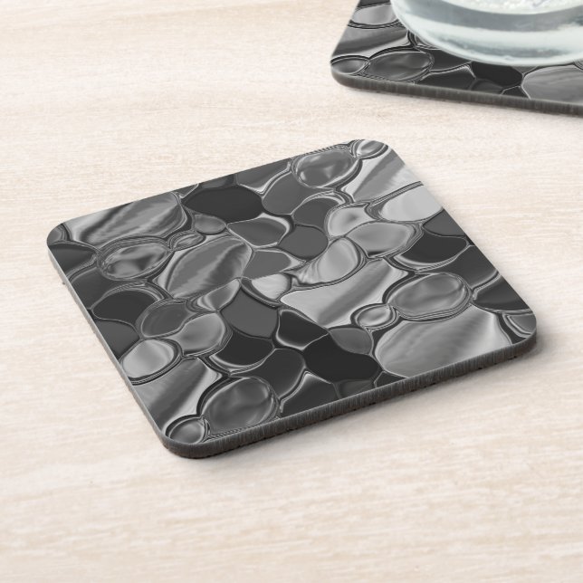 Light gray and dark rounded shapes. coaster (Left Side)