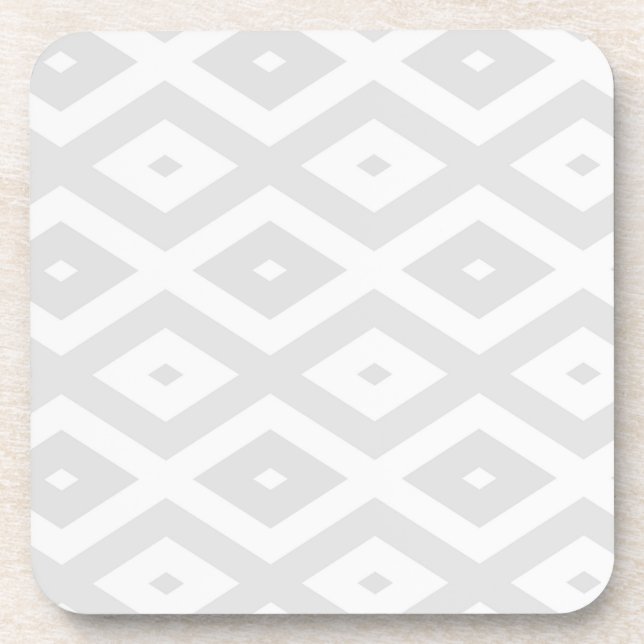 Light gray and white diamond pattern coaster (Front)