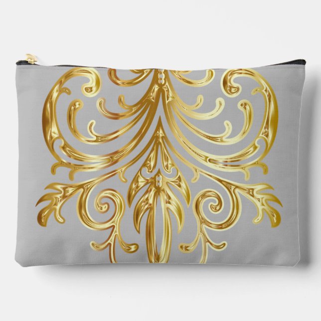 Light Gray, Christmas Gifts Authority®Large Accessory Pouch (Front)