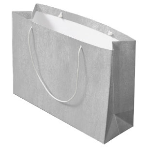 Light-gray faux leather texture large gift bag