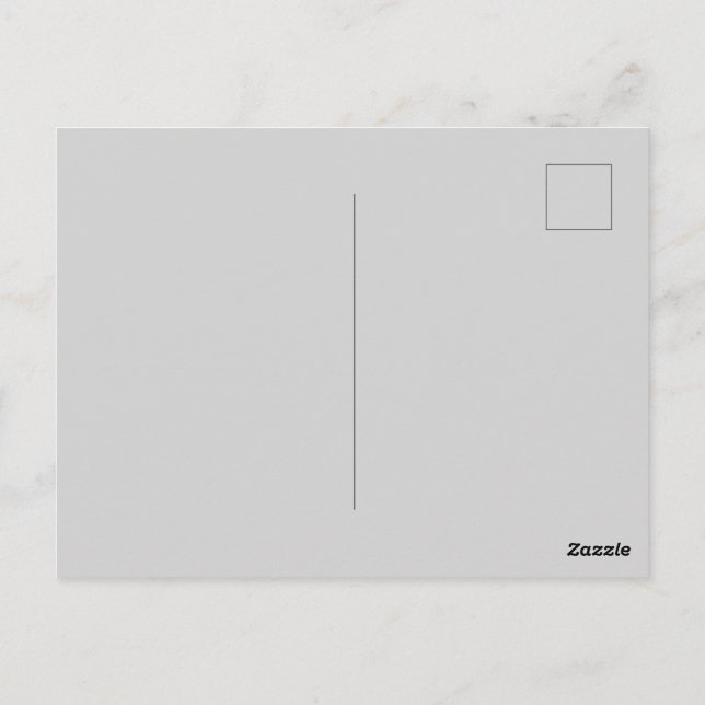 Light Gray Post Card Personalized Greeting Design (Back)