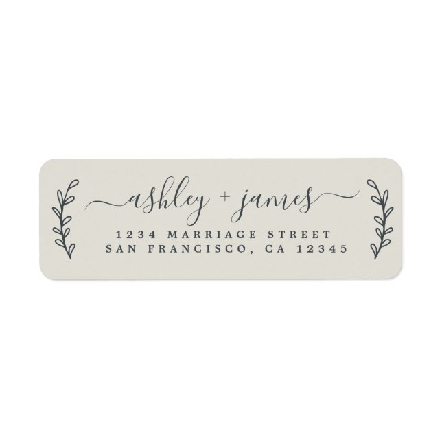 Light Gray Script Wedding Return Address (Front)