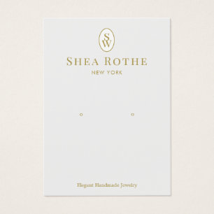 Light Gray Vintage Monogram Earring Display Card