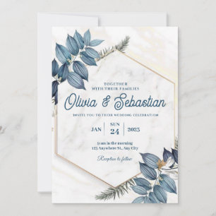 Light Grayish Orange Aesthetic Wedding Invitation