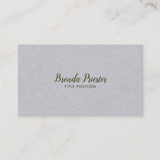 Light Grayn Burlap Linnen Texture Business Card (Front)
