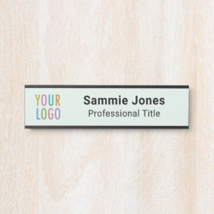 Light Green 2x8 Hanging Name Plate Business Logo