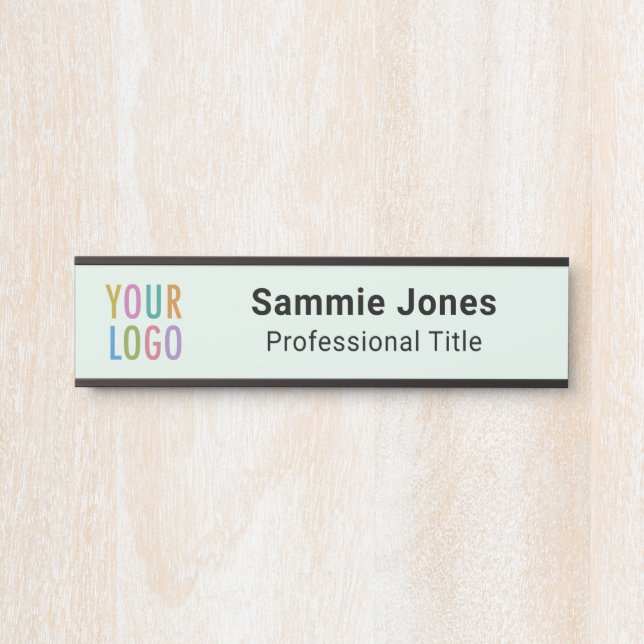 Light Green 2x8 Hanging Name Plate Business Logo (Front)