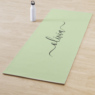 Light green and black  monogram  yoga mat