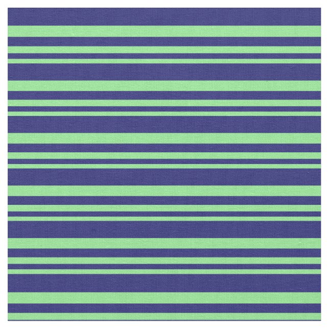Light Green and Midnight Blue Stripes Fabric (Close Up)