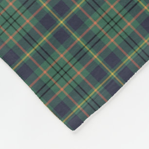 Light Green and Navy Blue Taylor Clan Tartan Fleece Blanket