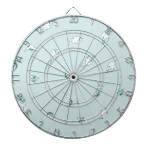 Light Green and White Leaves Dartboard