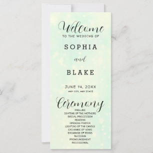 Light Green and White Modern Wedding Program