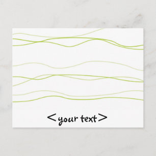 Light Green and White Waves Postcard