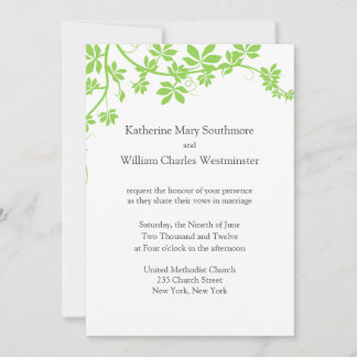 Light Green And White Wedding Invitations
