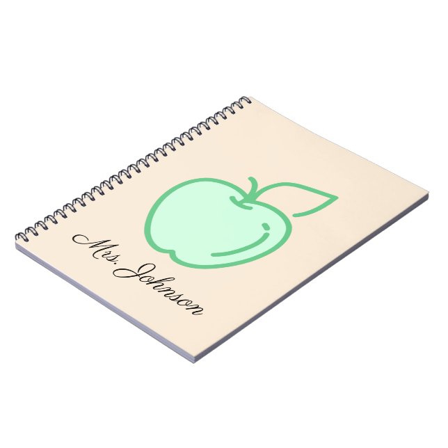 Light Green Apple Image Notebook (Left Side)